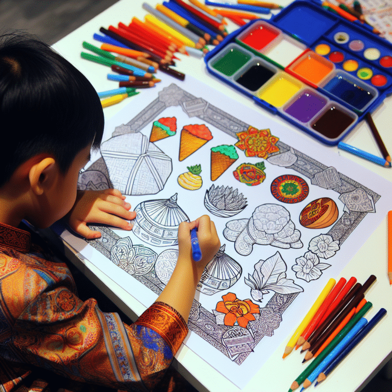 Kreativitas Anak dengan Mewarnai Gambar Makanan Tradisional Indonesia yang