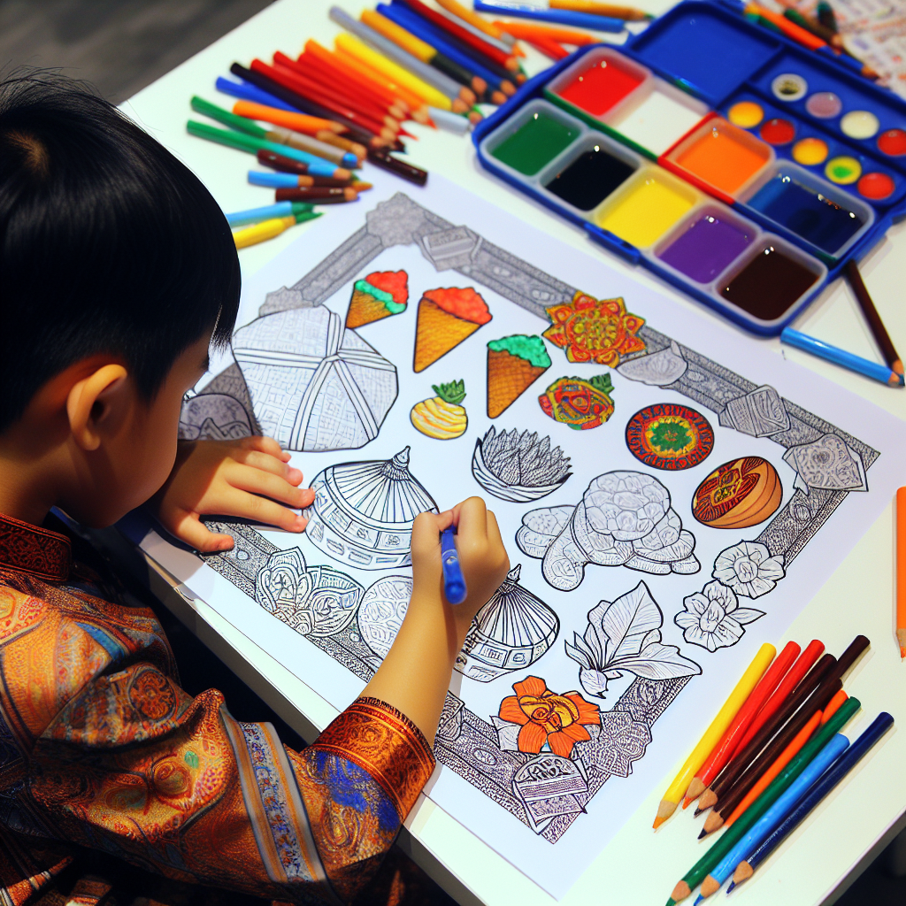 Kreativitas Anak dengan Mewarnai Gambar Makanan Tradisional Indonesia yang